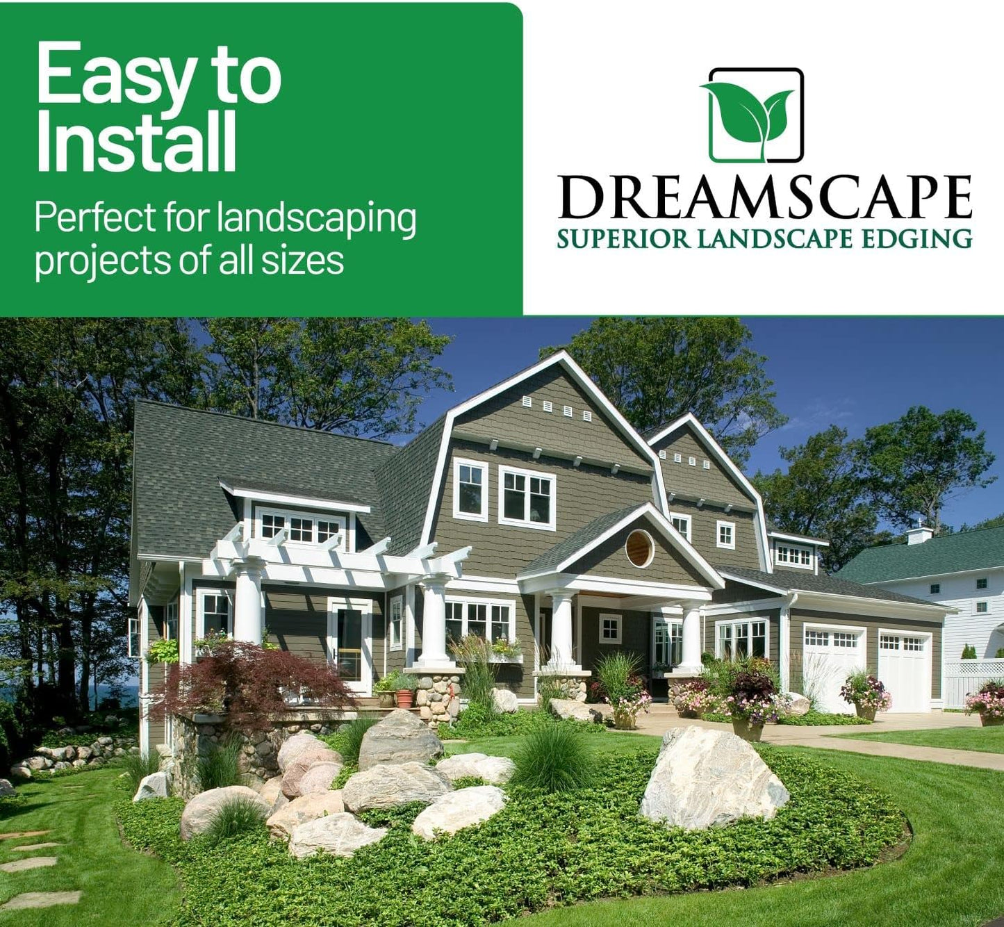 Dreamscape YardEdge Aluminum Landscape Edging - 8 Strips, 6ft Each (48ft Total), Mill Finish - Professional Quality Landscaping Border, Metal Divider for Lawn, Garden, Flowerbed