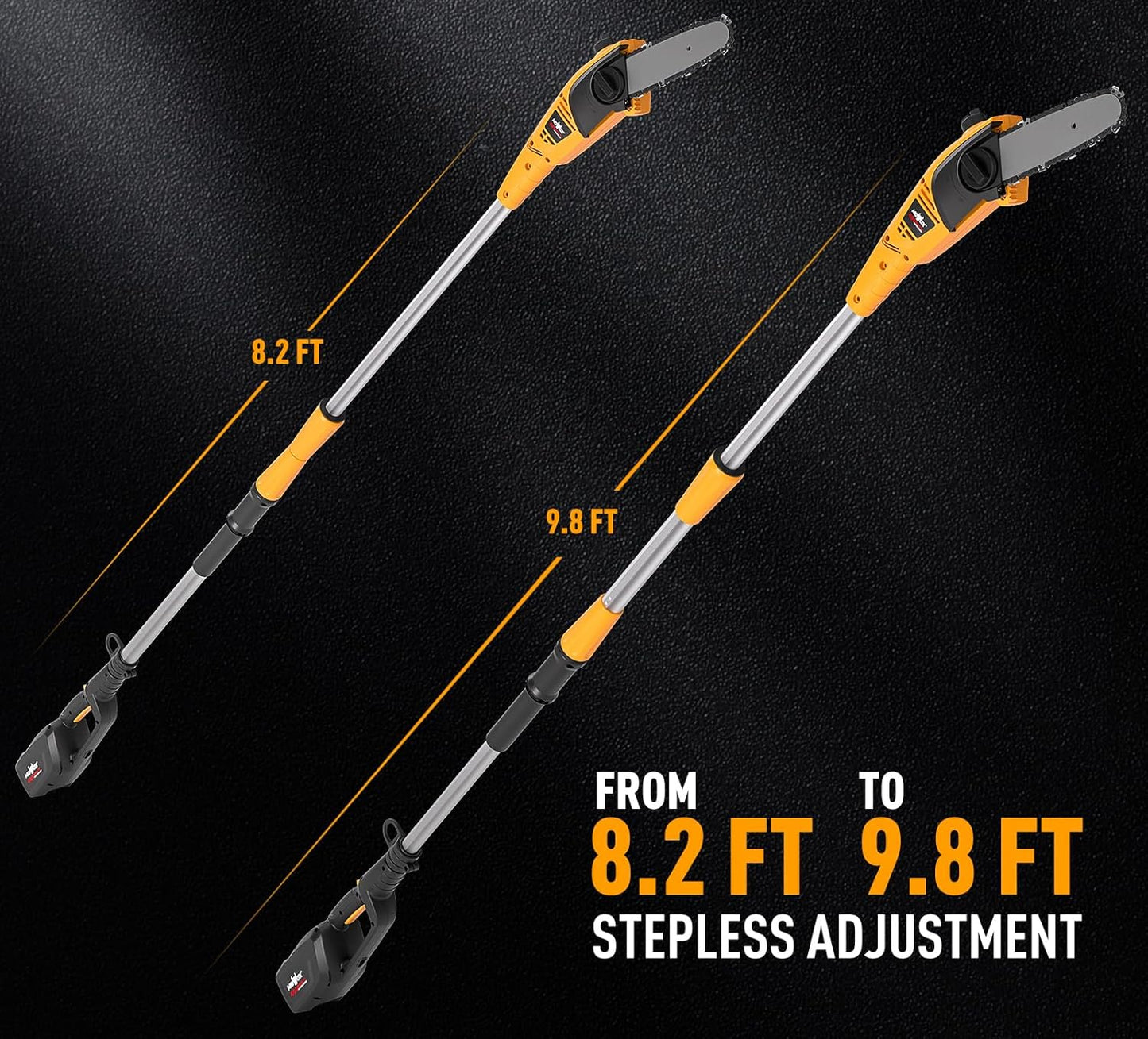 40V Pole Hedge Trimmer Cordless, 500mm Telescopic Range Pole Hedge Trimmer, 9 Rotary Positions Hedge Trimmer with 2Ah Battery and Charger Included