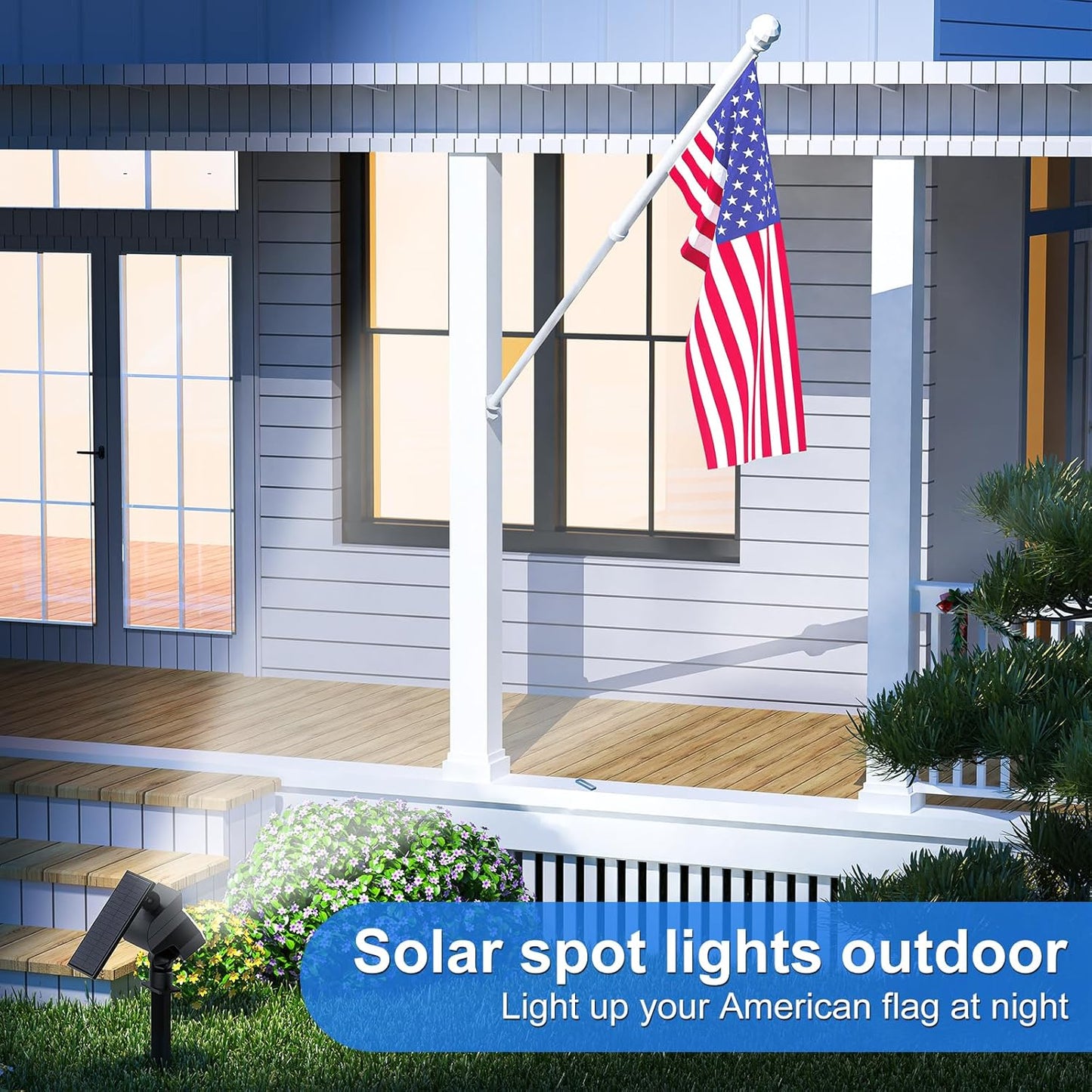 Solar Spot Lights Outdoor Waterproof IP67, 6 Pack - 50 LED Adjustable Solar Powered Landscape Spotlight with 3 Lighting Modes, Stake Light for Outside Yard Lawn Pathway Tree (Cool White)