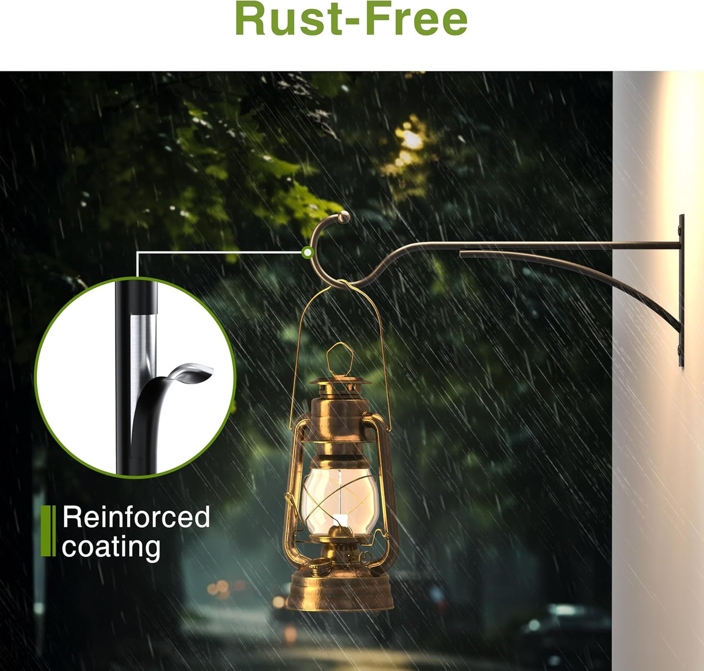 Outdoor Plant Hanging Hooks for Wall: 11 Inch Black Metal Bracket for Hanging Baskets, Bird Feeders, Wind Chimes, Flower Baskets, Yoga Mat, Lanterns. 2 Pack