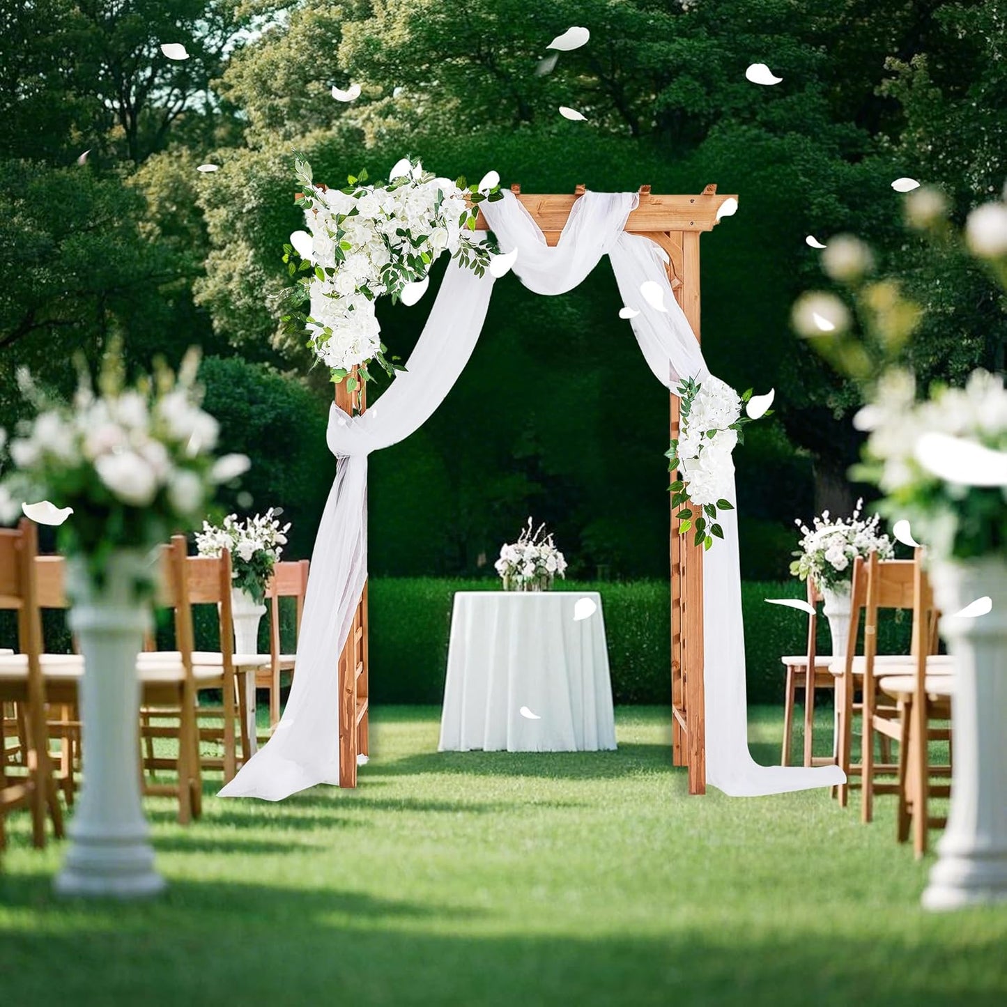 Solid Fir Wooden Garden Arch Premium Outdoor Trellis for Climbing Plants, 83.37”H×61”W×26’’D, Also can be Used for Wedding and Party Decoration