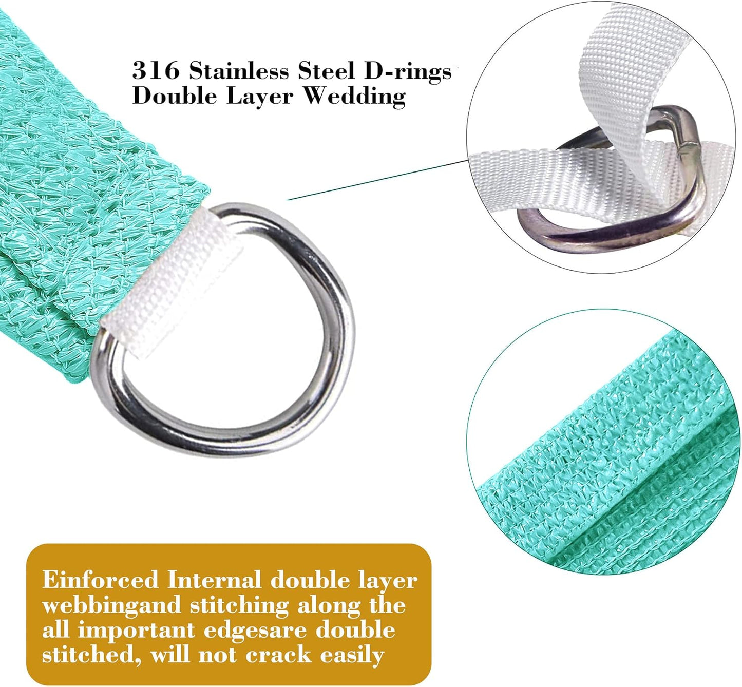 7' x 14' Turquoise Rectangle Sun Shade Sail SSP1212 Canopy Durable Fabric UV Block Awning,We Make Custom Orders