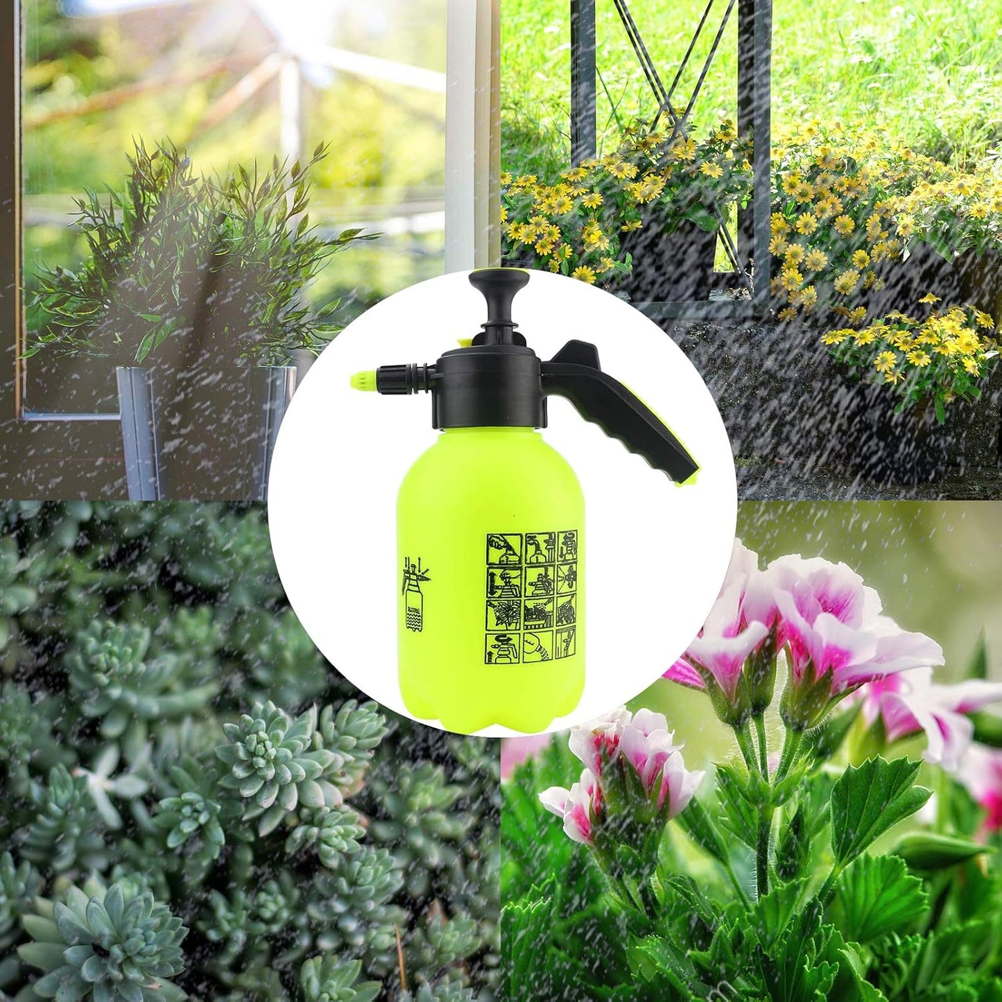 Sunnyglade Hand Held Garden Sprayer Portable Lawn Pressure Pump Sprayer Adjustable Nozzle Manual 1/2 Gallon