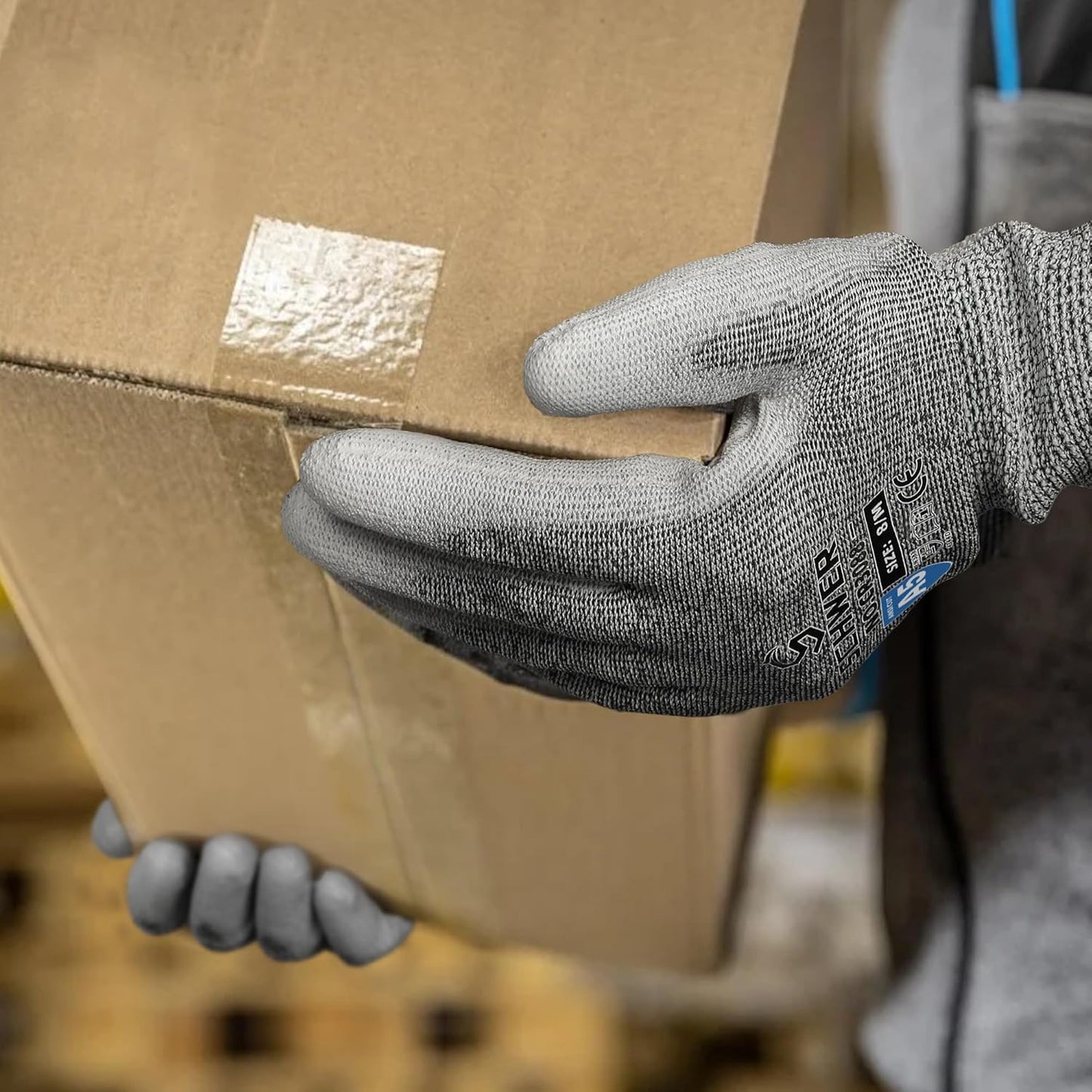 Schwer 240 Pairs ANSI A5 Cut Resistant Work Gloves, Cut Proof Gloves with PU Coating, Used for Metal Fabrication, WoodWorking, Construction, Non Slip, Durable, L, CR3088