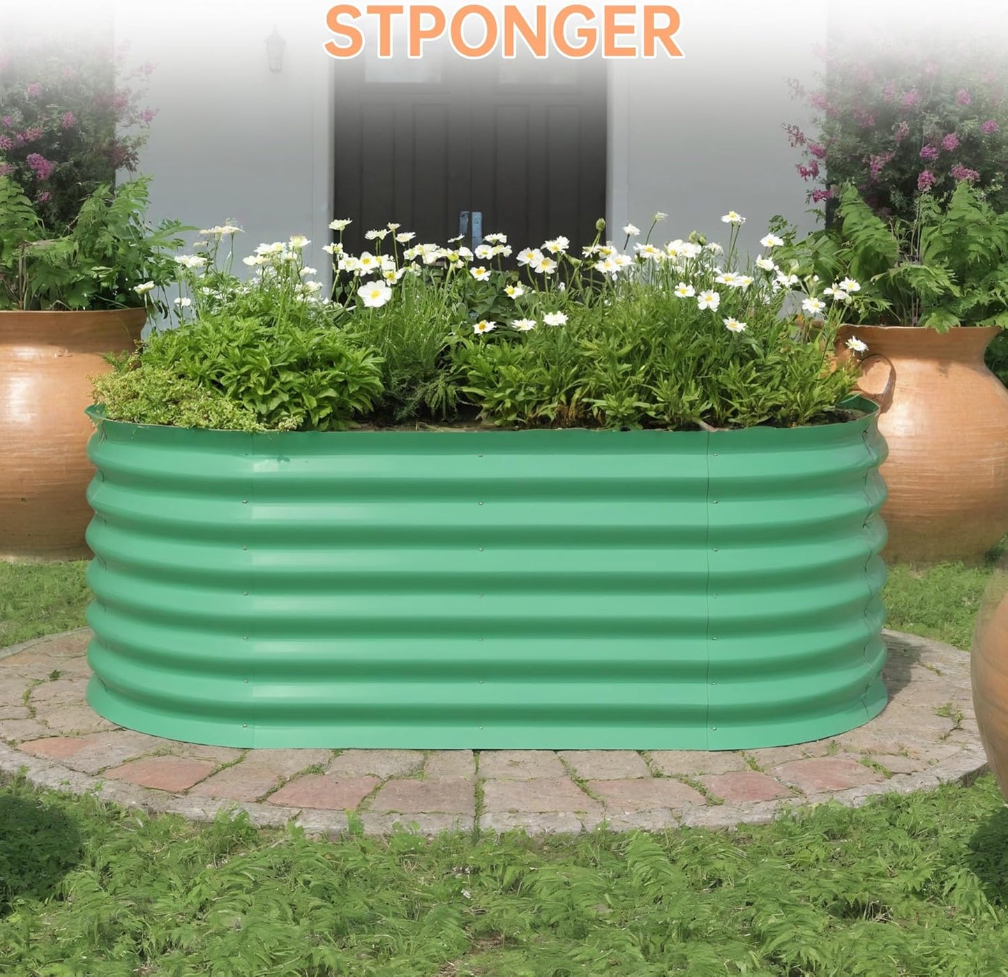 4x2x2ft Galvanized Raised Garden Bed Outdoor, 24" Tall Metal Planter Box for Flowers Herbs Vegetables, Rust-Resistant Raised Garden Beds for Gardening, Easy Assembly Outdoor Garden Box & Planters