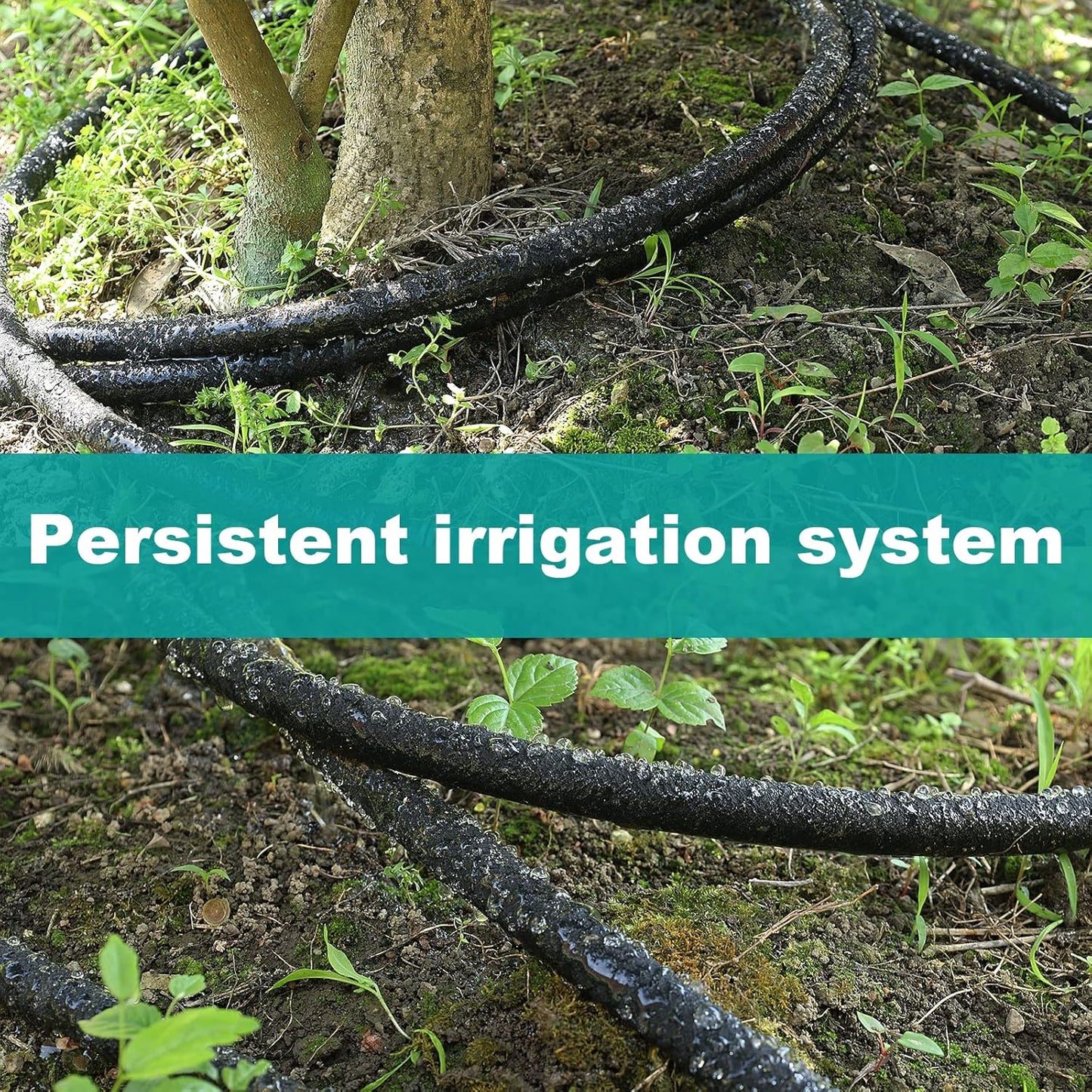 150 FT Soaker Hose 1/2" Heavy Duty Garden Hose to Save 70% Water Drip Irrigation Kit for Lawn/Yard Landscaping Beds (150FT)