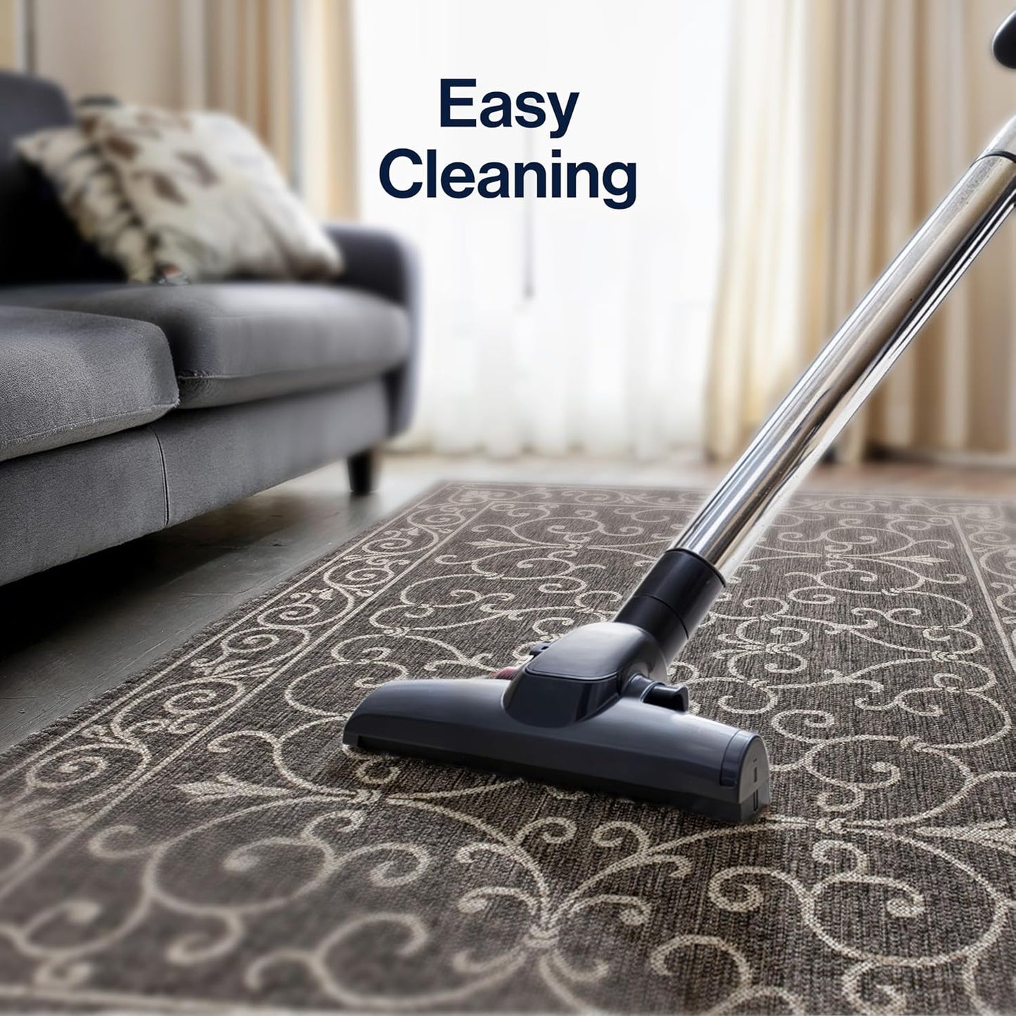 JONATHAN Y SMB106G-3 Charleston Vintage Filigree Textured Weave Indoor Outdoor Rug LivingRoom Backyard,3 X 5,Black/Gray