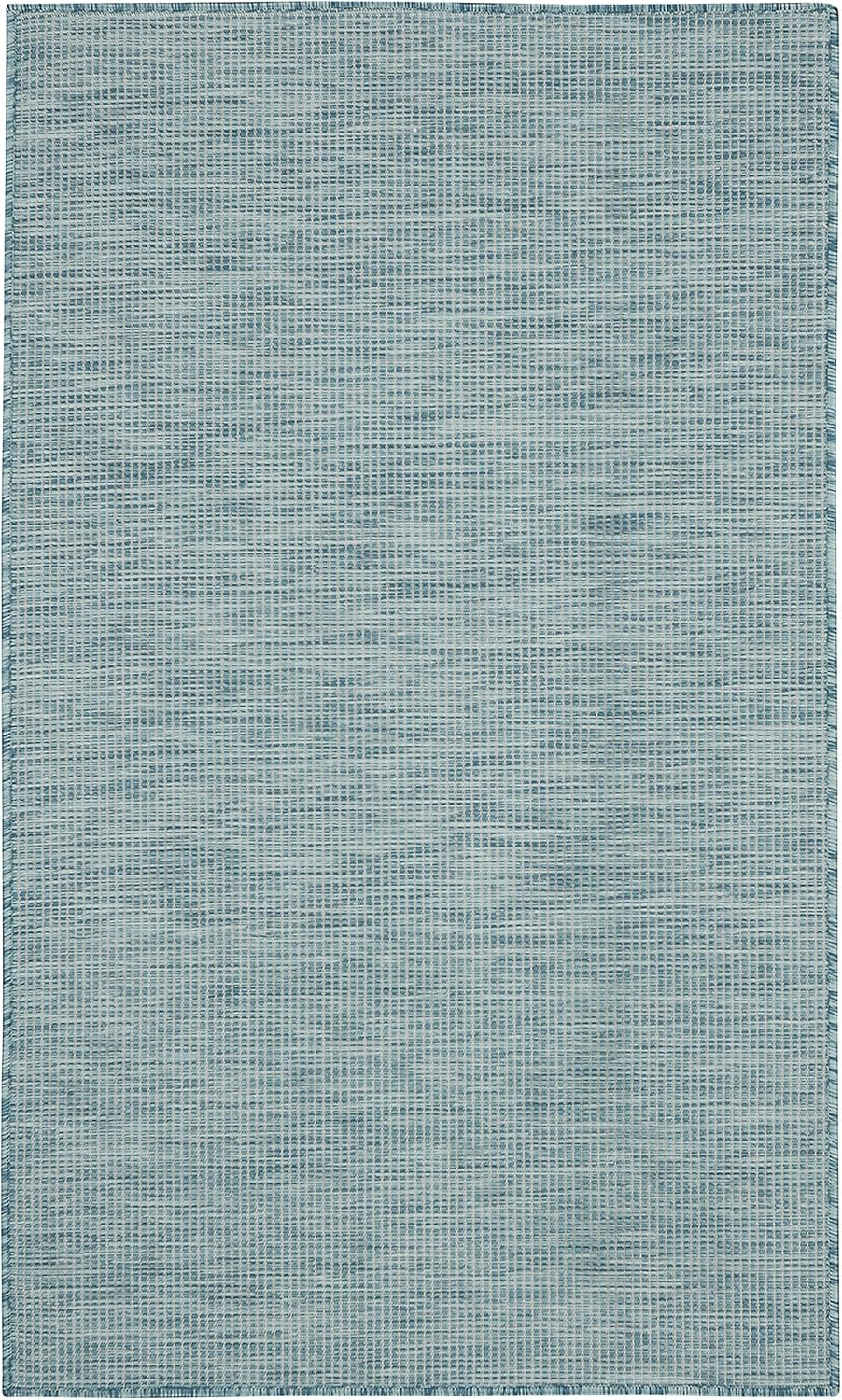 Nourison Positano Indoor/Outdoor Aqua 3' x 5' Area Rug, Easy Cleaning, Non Shedding, Bed Room, Living Room, Dining Room, Backyard, Deck, Patio (3x5)