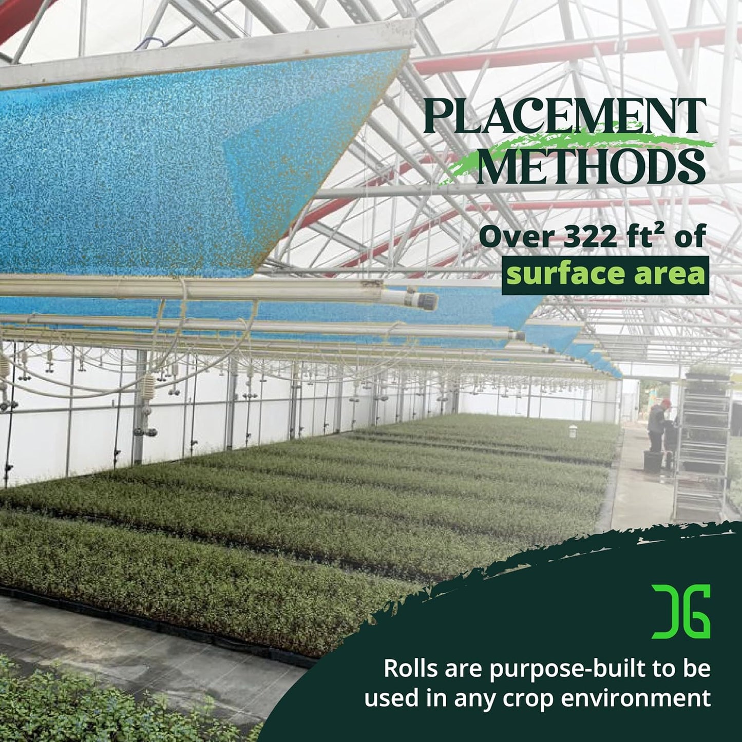 Catchmaster GRO XL AG Roll 4PK, Double Sided Adhesive Fly Tape Strips, Fungus Gnat Sticky Trap for Greenhouse, Garden, Nursery, Pest Control Gardening Supplies, Pet Safe Insect Trap, 328' x 6", Blue