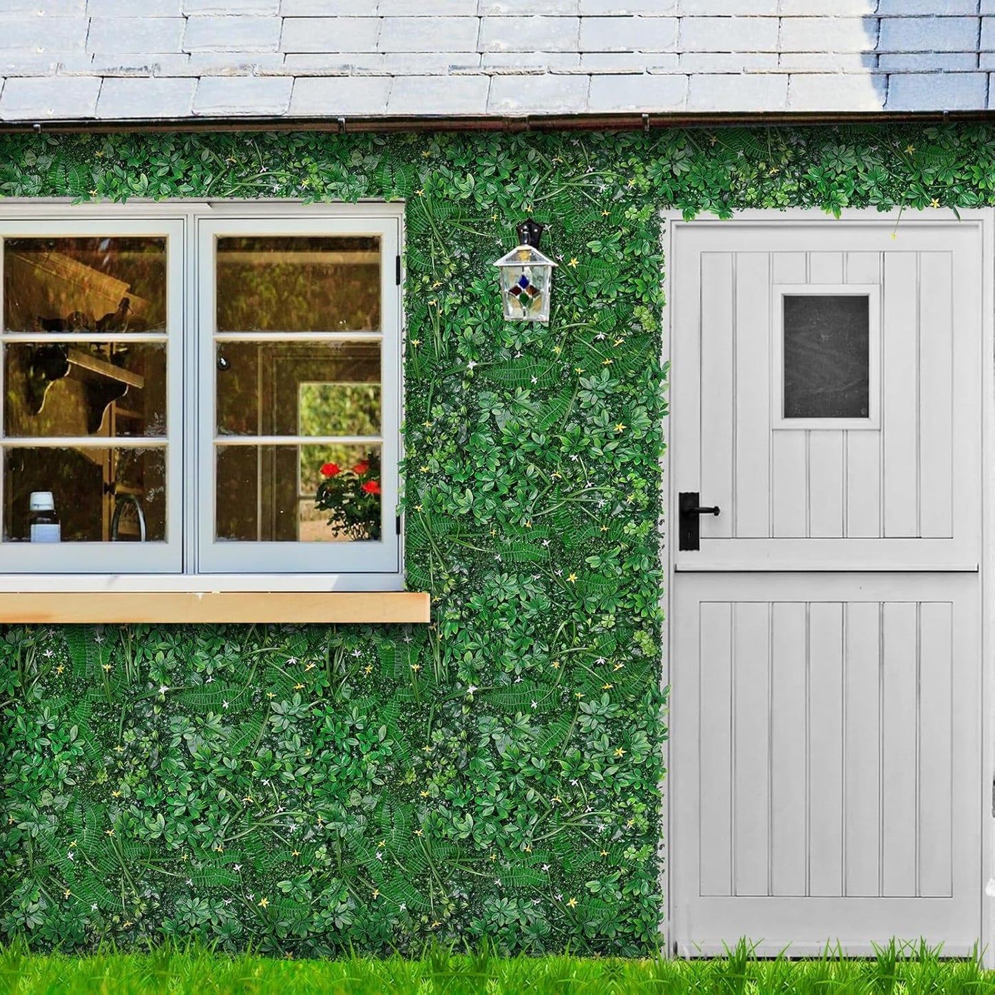 Grass Wall 20"x20" Pack of 8, Artificial Boxwood Panels, Privacy Hedge Fence Screen with UV Protection, Greenery Backdrop for Indoor Home Wedding Decor and Outdoor Garden Backyard