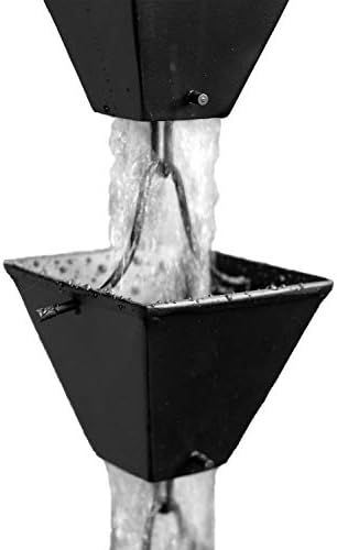 Nutshell Stores Medium Square Cups Rain Chain - Black - 9 Feet