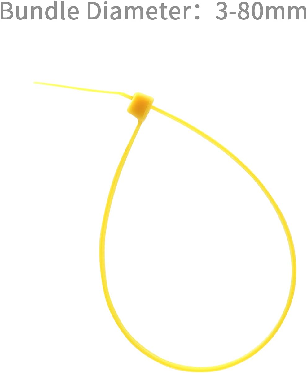 XINGO Nylon Cable Zip Ties Self Locking Plastic Wire Ties with 40 Lbs Tensile Strength for Indoor and Outdoor 12 Inch 500 Pack Yellow
