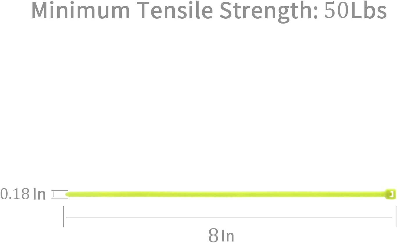 XINGO 1000 PCS Apple Green Zip Ties 8 Inch, 60 LBS Tensile Strength-Heavy Duty, Self-Locking Nylon Plastic Nylon Wire Ties for Indoor and Outdoor Use