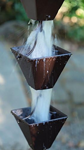 Nutshell Stores Medium Square Cups Rain Chain - Bronze - 13 Feet