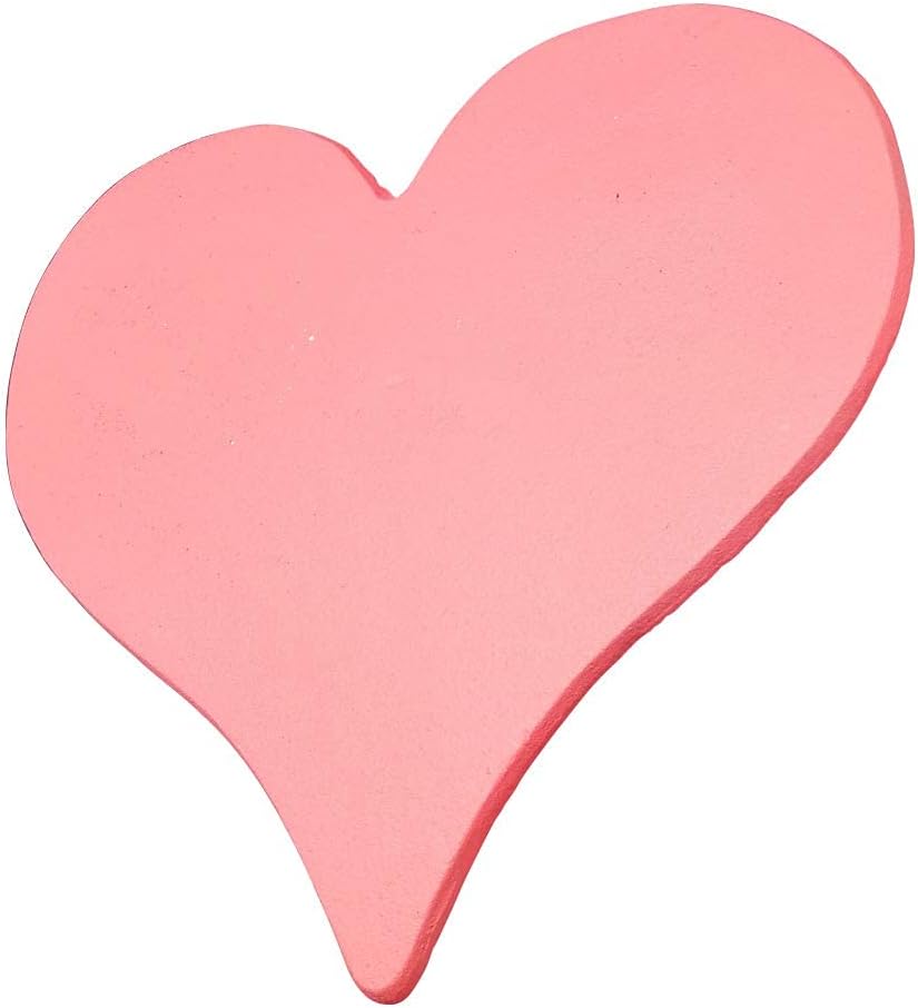 Comfy Hour Rustic Style Collection Cast Iron Garden Stepping Stone - Heart, Pink