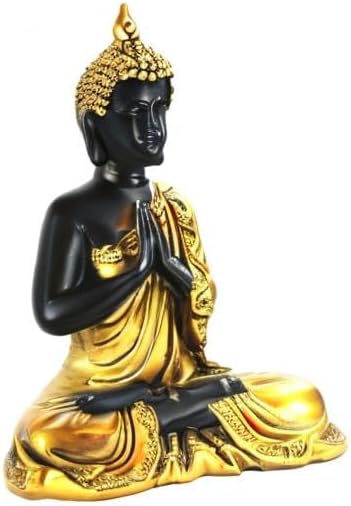 Seraphic Large Golden Meditation Buddha Statue for Indoor, Outdoor, and Home Decor, Gold, 13" Tall