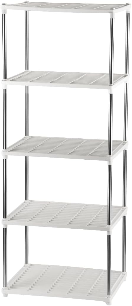 5 Layer Sprouting Tray Storage Shelf, Plant Tray Shelf Nursery Pot Tray Shelf Seeding Tray Container Shelves Indoor/Outdoor Plant Rack Holder (White)