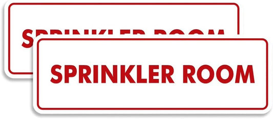 Signs ByLITA Standard Sprinkler Room Sign (White/Red) - Medium 2 Pack