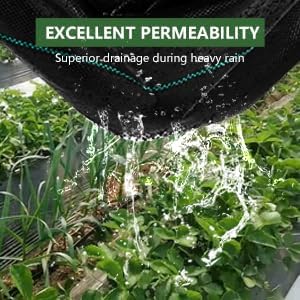 Woven Landscape Fabric 5.8oz, 3 x 300FT Weed Fabric Barrier, Double Layer, Garden Fabric Weed Barrier, Weed Control Fabric Ground Cover, Gardening Mat for Garden Beds, Landscaping