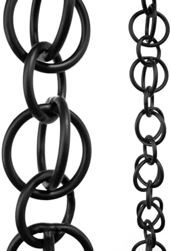 Nutshell Stores Double Loops Rain Chain - Black - 6 Feet