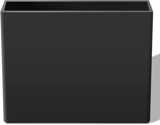 Rectangular Planter Box for Outdoor Plants, Large Tall Resin Garden Pots for Front Porch, Patio, Indoor (Black, 25 x 21 inch)