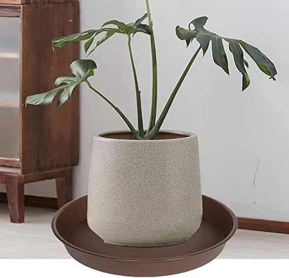 6 Pack of 10 inch Plant Saucer, Heavy Duty Plastic Plant Saucer 10 inch Round, Plant Tray for Pots, Flower Plant Saucers for Indoors, Plant Trays for Planter 8"/9"/10" (10", Chocolate)