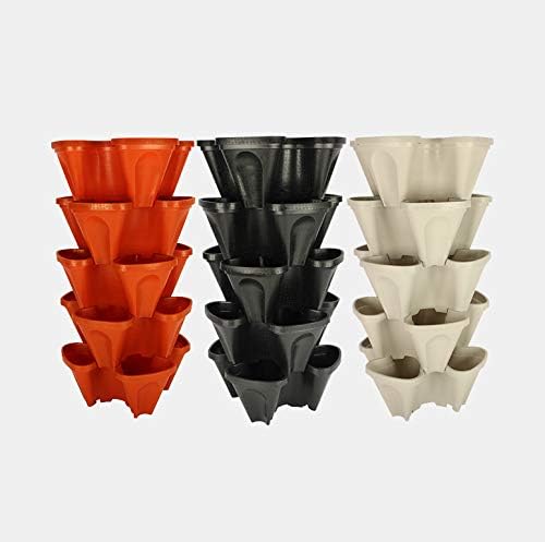 Mr. Stacky Smart Farm - Automatic Self Watering Garden - Grow Fresh Healthy Food Virtually Anywhere Year Round - Soil or Hydroponic Vertical Tower Gardening System (Solar Kit, Black)