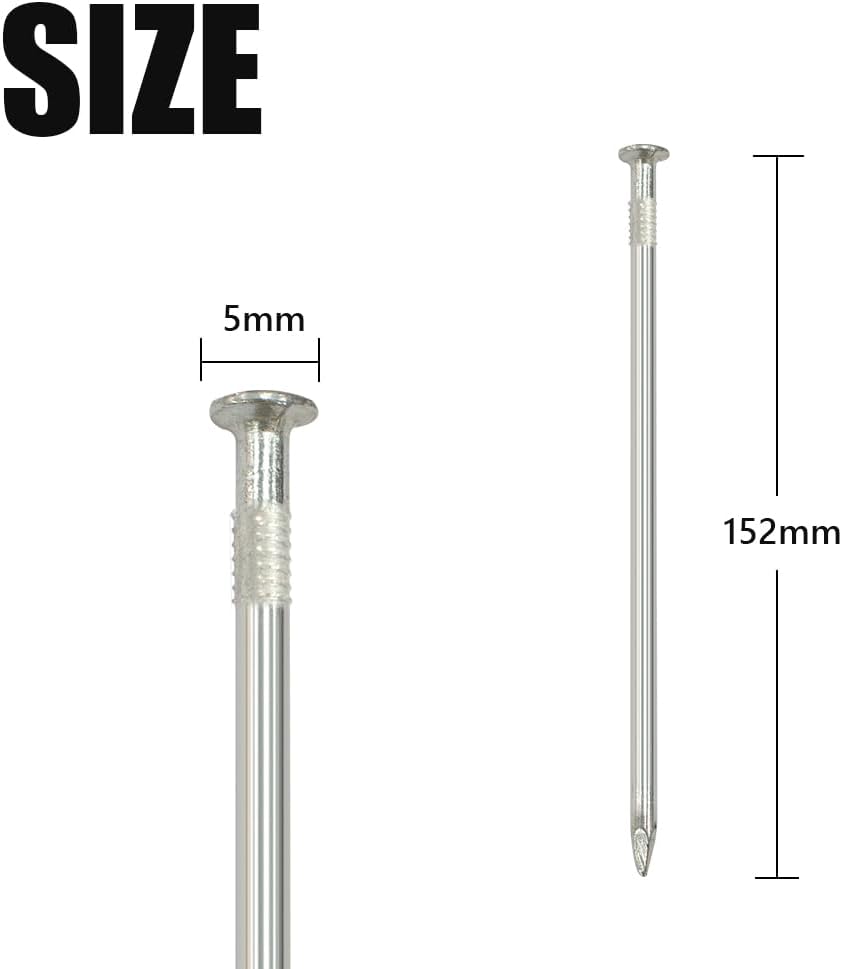 Landscape Staples 150 PCS Metal Heavy Duty Garden Stakes Artificial Turf Stakes for Paver Edging Weed Barrier Fabric Holding Fence Rust Proof Sod Pins Stakes and Carpentry Tent 6 Inch Silver