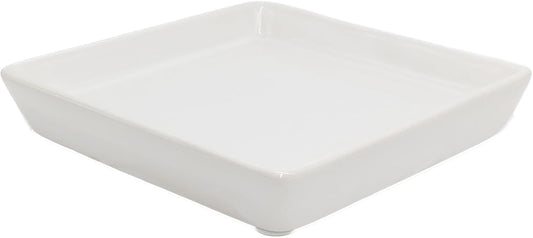 Square Plant Saucer 10 Inch 1 Pack，Plant Trays for Pots, White Ceramic Plant Saucers for Indoors Outdoors, Plant Drip Tray 4 6 8 10 12 14 Inch