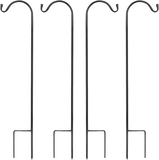 MIXXIDEA 4/8PK Heavy Duty Garden Shepherds Hooks for Outdoor, Premium Metal Shepherds Hooks, Height Adjustable Bird Feeder Hanger, Hanging Basket Hooks 37” Inch Tall Hanging Plant Hooks (4PK)