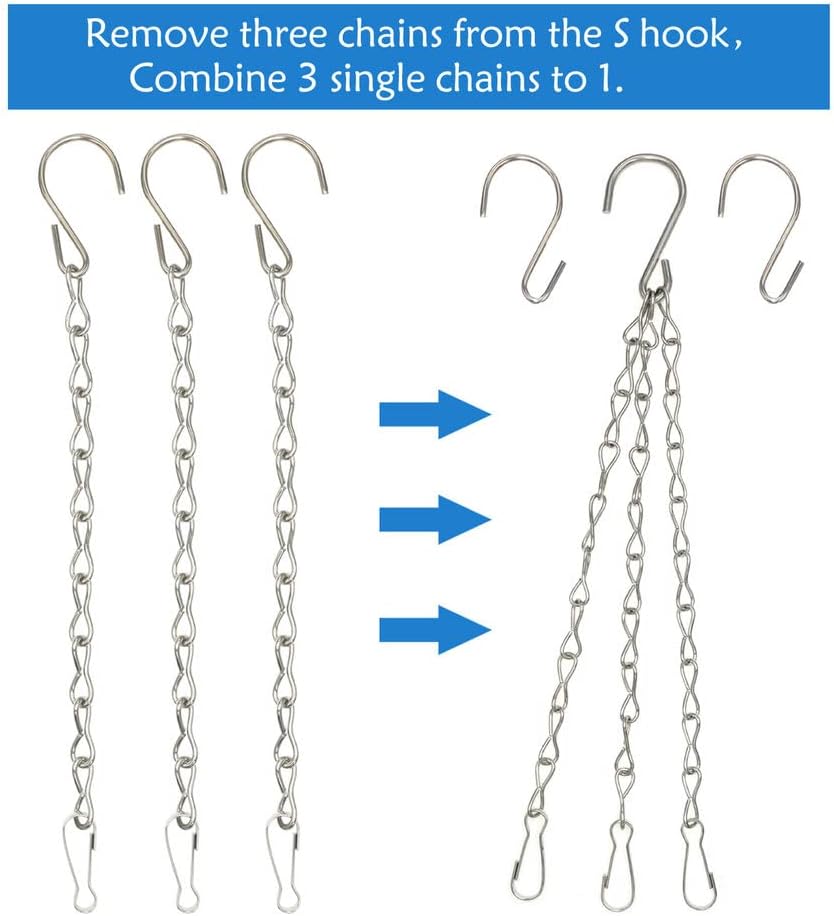 YINGFENG 4 Pack 35 Inch Silver Hanging Chain for Hanging Bird Feeders, Bird Houses, Hanging Planters, Baskets, Birdbaths, Lanterns, Wind Chimes, Billboards, Signs and Ornaments, etc