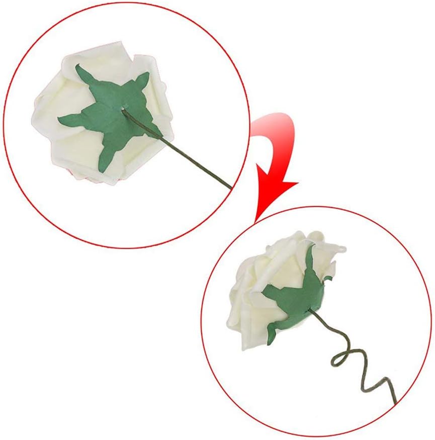 N&T NIETING Artificial Flowers, 25Pcs Fake Flowers Roses Perfect for DIY Wedding Bouquets Centerpieces Bridal Shower Party Home Flower Arrangement Decorations, Ivory