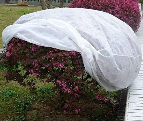 Agfabric Plant Covers Freeze Protection H39 xDia39 0.9oz Freeze Cloths for Plants Plant Frost Protection Covers Drawstring Bags Shrub Jacket,White,4 Pack
