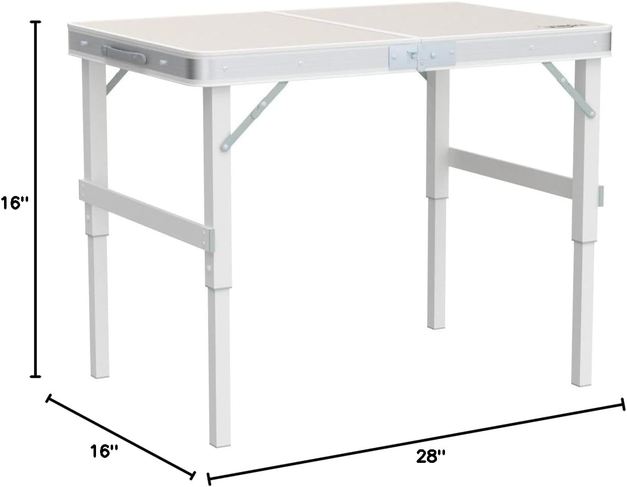VINGLI 3FT Small Camping Folding Table Adjustable Height Aluminum Folding Table for Picnic Party BBQ, Plastic RV Suitcase Table Portable Lightweight Fold Up Utility Outdoor Tables