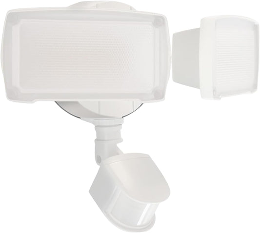 UME 19W LED Security Lights Motion Sensor Light Outdoor, 2000LM Motion Flood Light, 5000K, IP65 Waterproof, 2 Adjustable Head Motion Detector Security Light for Exterior,Outside,Garage,Yard(White)