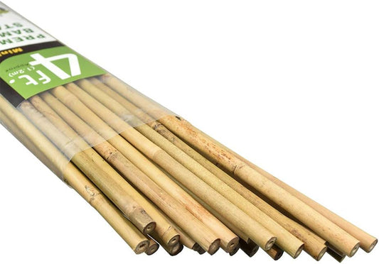 Mininfa Natural Bamboo Stakes 4 Feet, Eco-Friendly Garden Stakes, Plant Stakes Supports Climbing for Tomatoes, Trees, Beans, 25 Pack