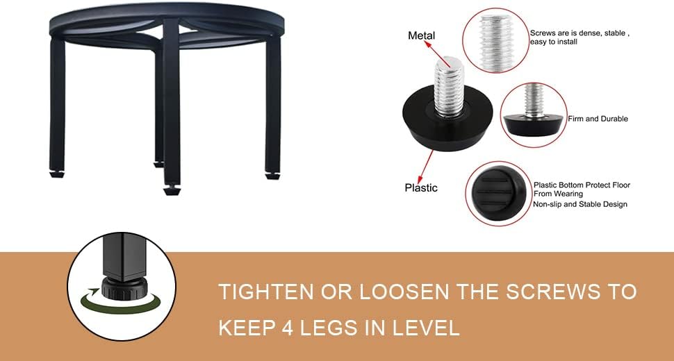 Zhongma Set of 4 Metal Plant Stand for Heavy Potted Plant for Home Indoor and Outdoor, 220 LBS Capacity & Heavy Duty Construction, Sturdy Plant Riser without Installation Required