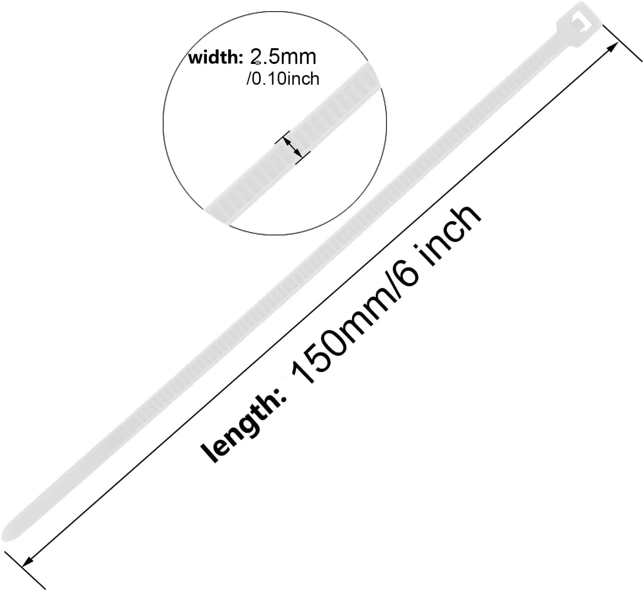 6 Inch Brown Zip Tie 1000 PCS, 18 Lbs - Small to Medium Zip Tie, Nylon PA66 UV Resistant Cable Tie for Indoor and Outdoor Use - Ideal for bundling and securing objects
