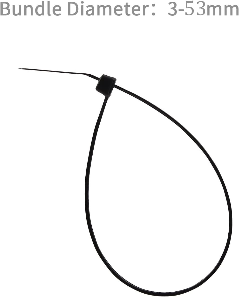 XINGO 100PCS Cable Zip Ties Heavy Duty, Premium Nylon Plastic Wire Ties with 50 Pounds Tensile Strength, Self-Locking Black Nylon Zip Ties for Indoor and Outdoor (8 inch, Black)