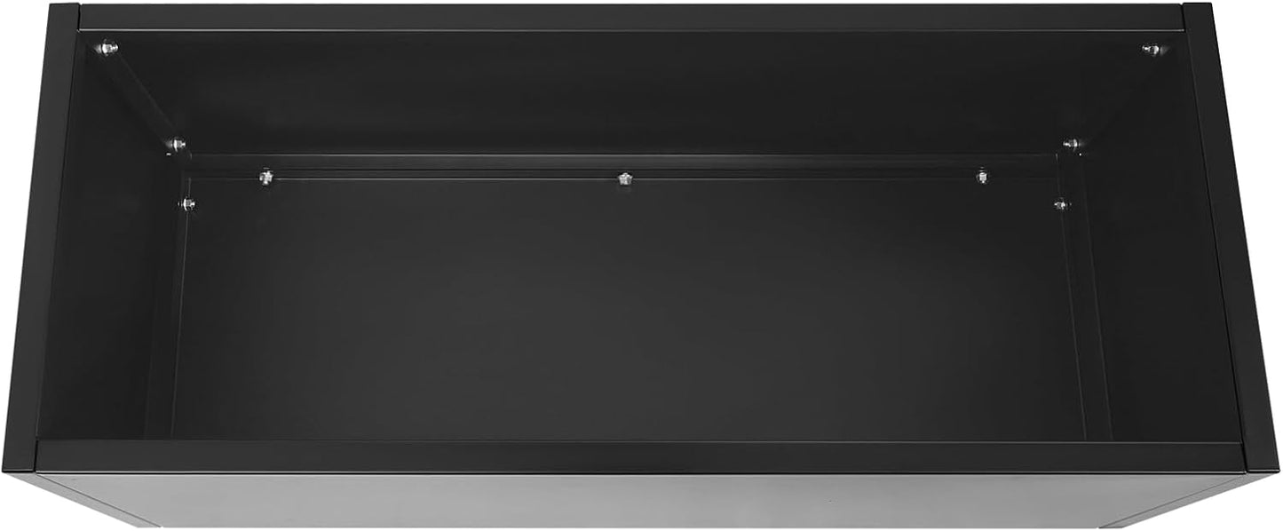 Steel Planter Box, 38" x 15" x 15" Rectangular Long Planter Metal Trough Box for Indoor Outdoor Tall Plants, Flowers or Shrubs (Black)