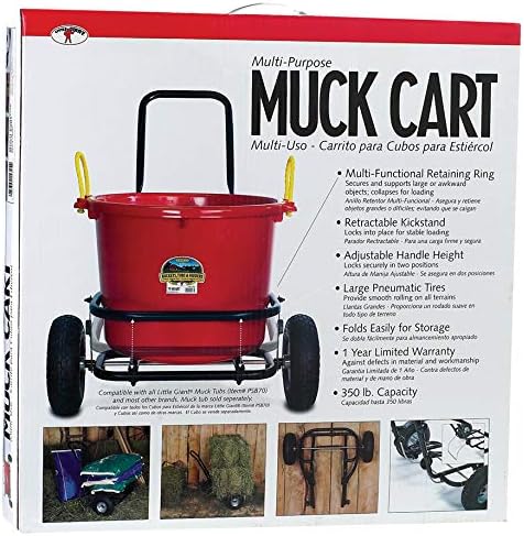 Little Giant® Muck Cart | Large Bucket or Tub Cart with Wheels | Holds Up to 350 lbs