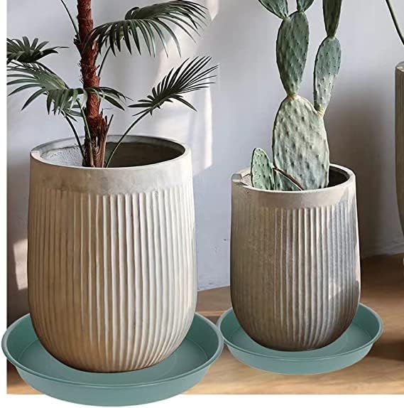 6 Pack of 10 inch Plant Saucer Bird Bath Bowl, Heavy Duty Plastic Plant Saucer 10 inch Round, Durable Plant Tray for Pots, Plant Saucers for Indoors, Plant Trays for Planter (10", Green)