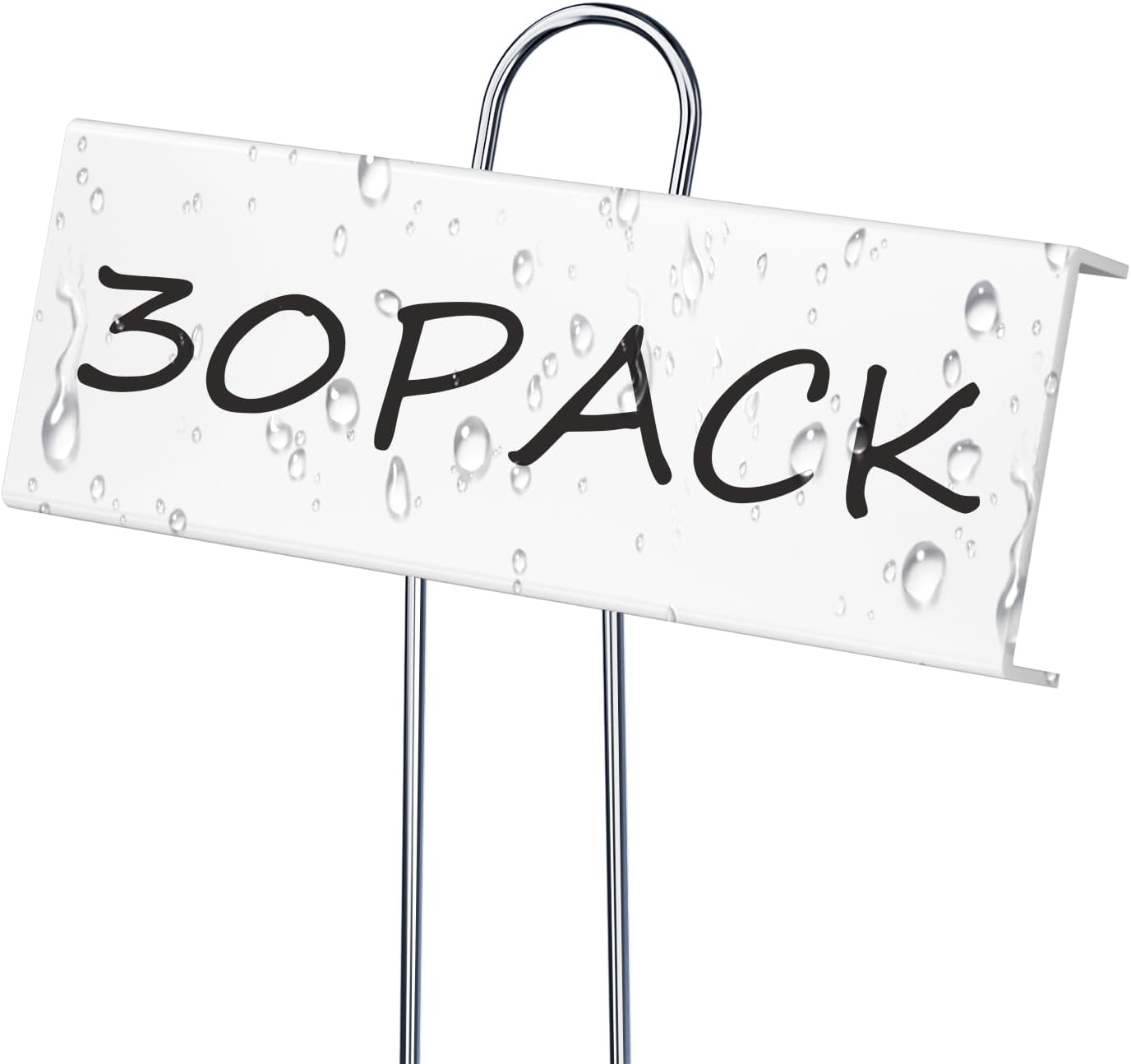 30 Pack Metal Plant Labels for Outdoor Garden Waterproof Plant Markers, Labels Garden Markers for Seedlings Herbs Vegetable Greenhouse Gifts with Pen - White