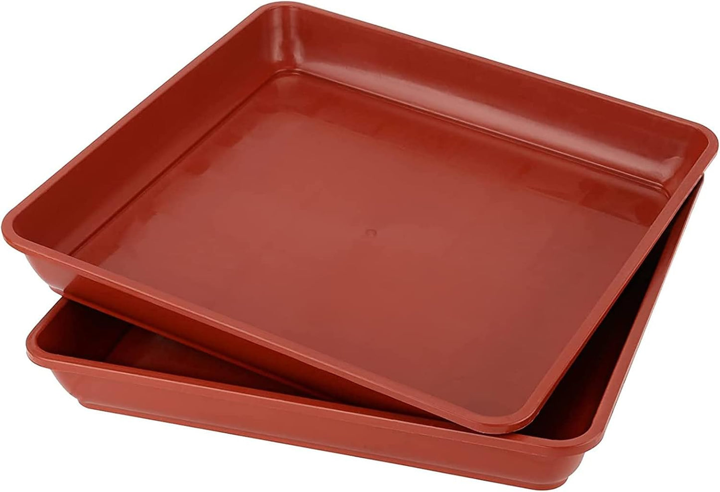 JOIKIT 10 PCS 10 x 10 x 1.4 Inches Square Plant Saucer, Flower Pot Tray Without Drain Holes for Flowers, Plants, Seedlings