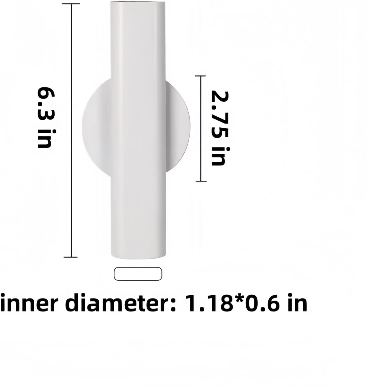 Self Adhesive Wall Vase Metal Tube Decoration Holder Used to Display Dried Flower, Faux Flowers, Fake Flowers, Also Suitable for Cemetery Memorial Decoration (1 Pcs White)