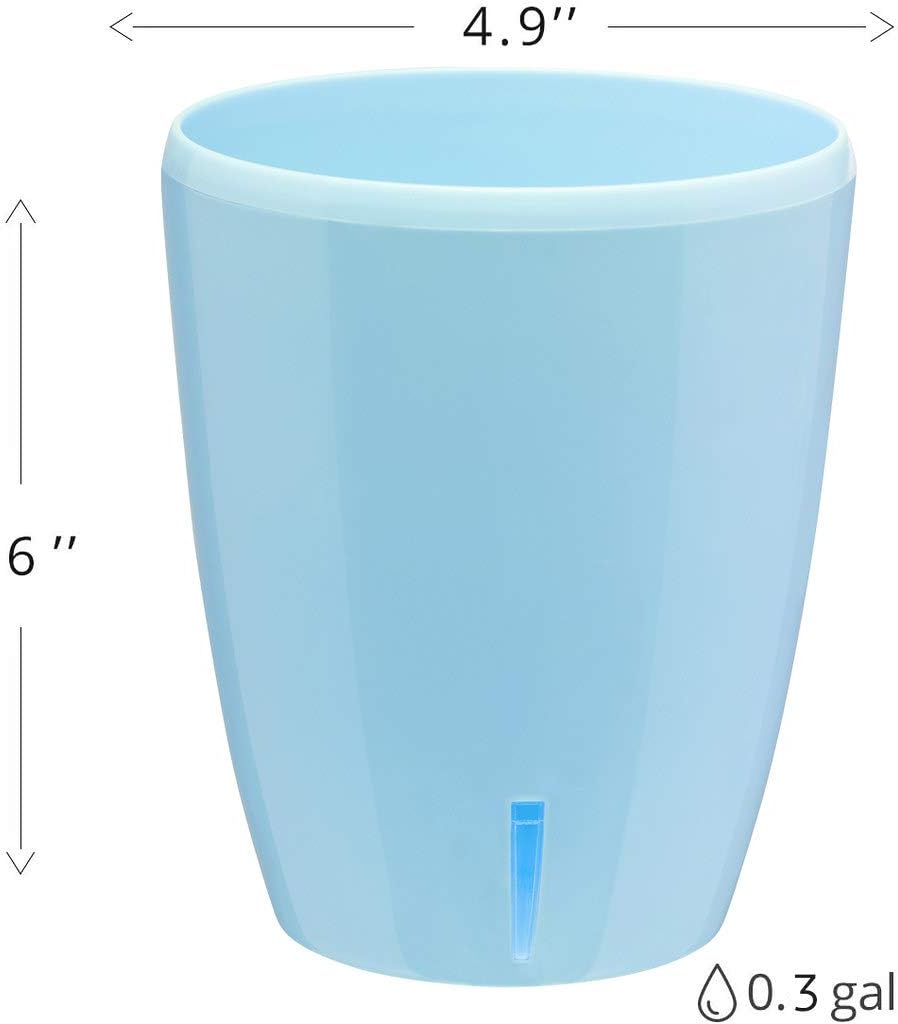 Santino 4.9 Inch ORCHIDEA Self Watering Pots for Orchids in Blue (Set of 3) - Decorative Wicking Planter with w/Great Aerification, Drainage and Water Level Indicator