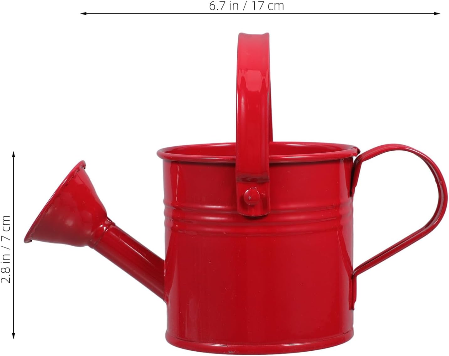 2pcs Kids Metal Watering Can for Indoor Plants, Durable Iron Sprinkling Kettle, Portable Small Water Can for Garden Home Plants, Red and Light Blue, 6.69 x 2.75 x 2.75 Inch