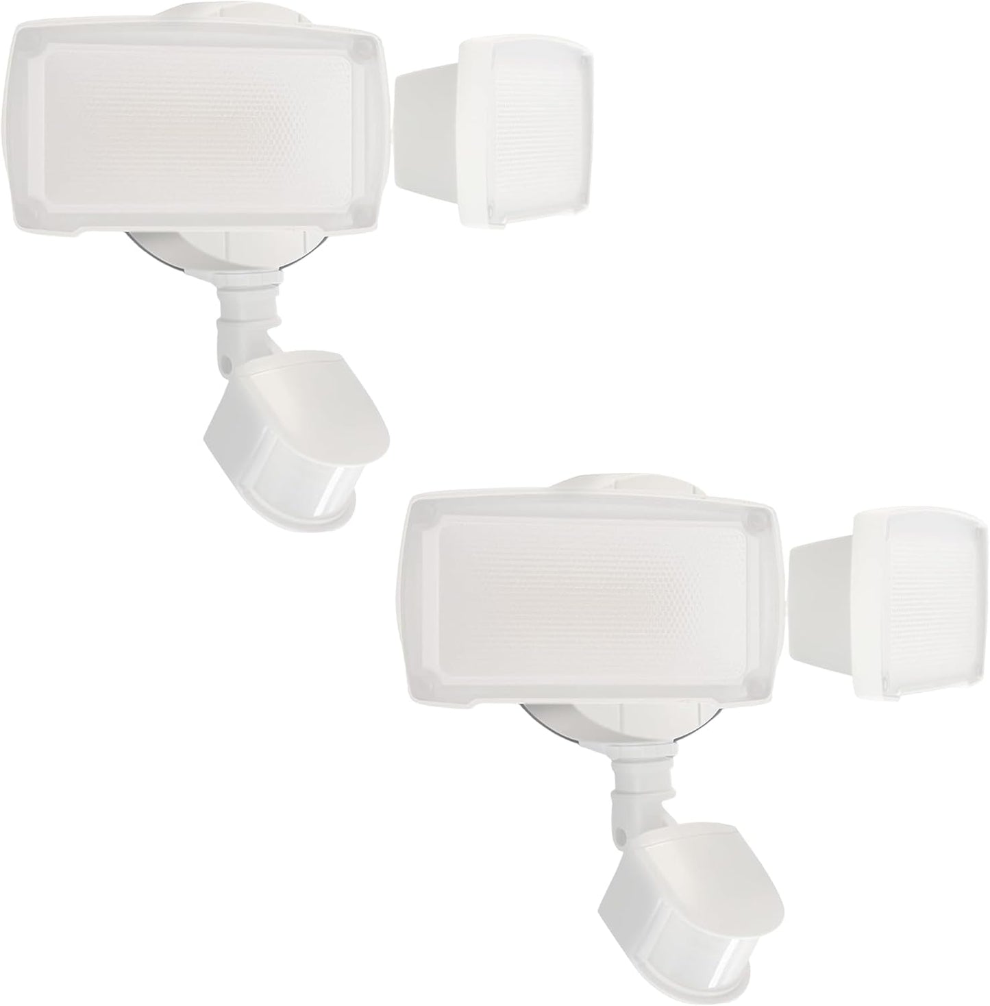 UME 2 Pack 19W LED Flood Light Motion Sensor Outdoor, 2 Adjustable Head, 2000LM, 5000K, IP65 Waterproof, Dusk to Dawn Security Light with Photocell for Exterior,Outside,Garage,House(White)