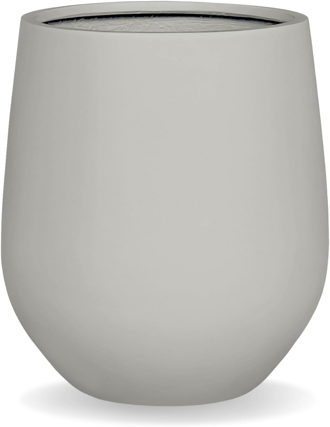 21" H x 19" D Corso Fiberstone Round Tapered Planter with Drainage Hole, Smooth Finishes, Weather Resistant for Indoor and Outdoor Use (Light French Gray, 15" Pot Opening)