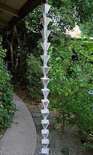 Nutshell Stores Medium Square Cups Rain Chain - Aluminum - 10 Feet